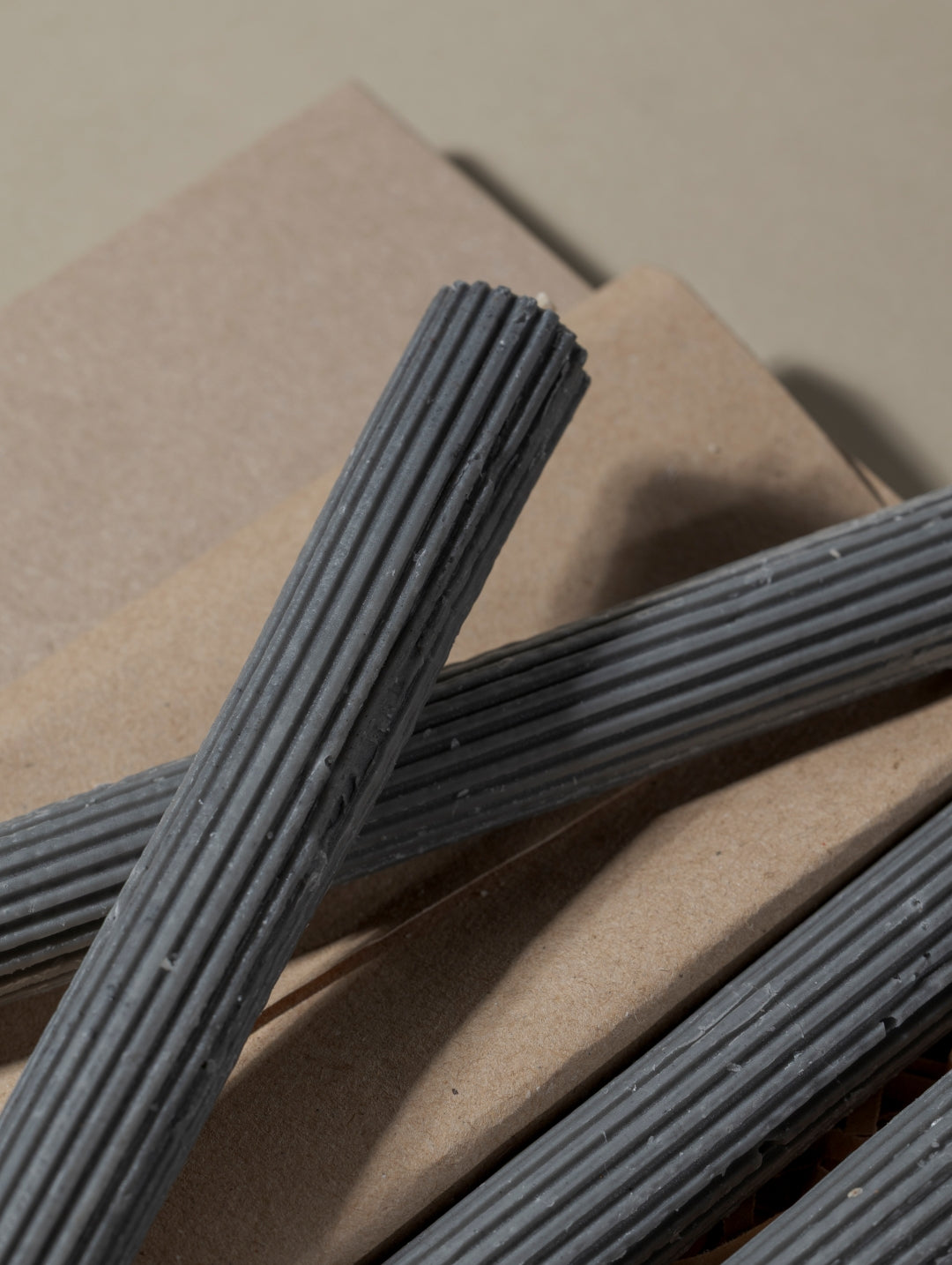 Charcoal pillar candle box of six