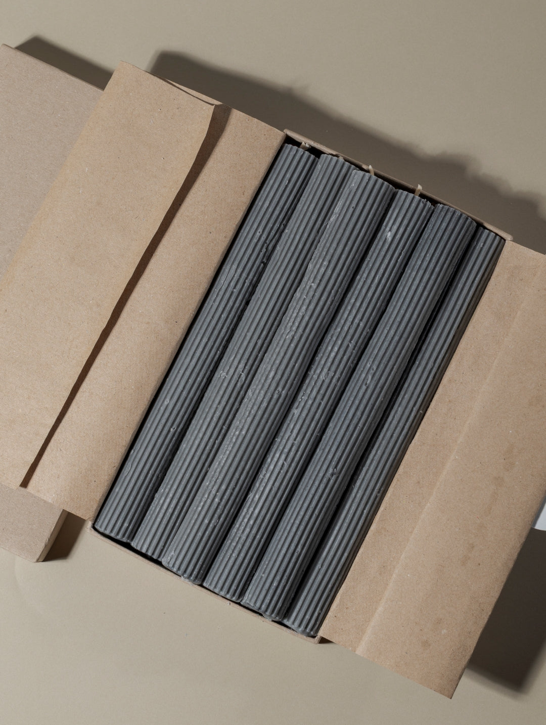 Charcoal pillar candle box of six